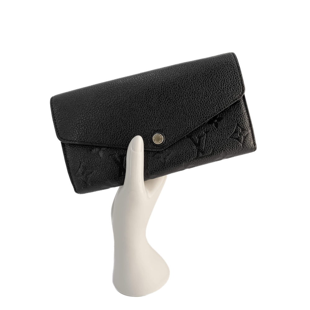 Louis Vuitton Sarah Leather Empreinte Long Wallet Black