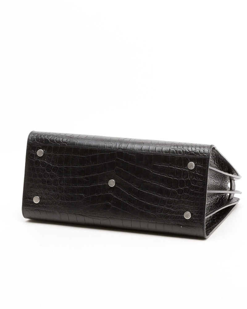 Saint Laurent Small Crocodile Embossed Sac De Jour Bag