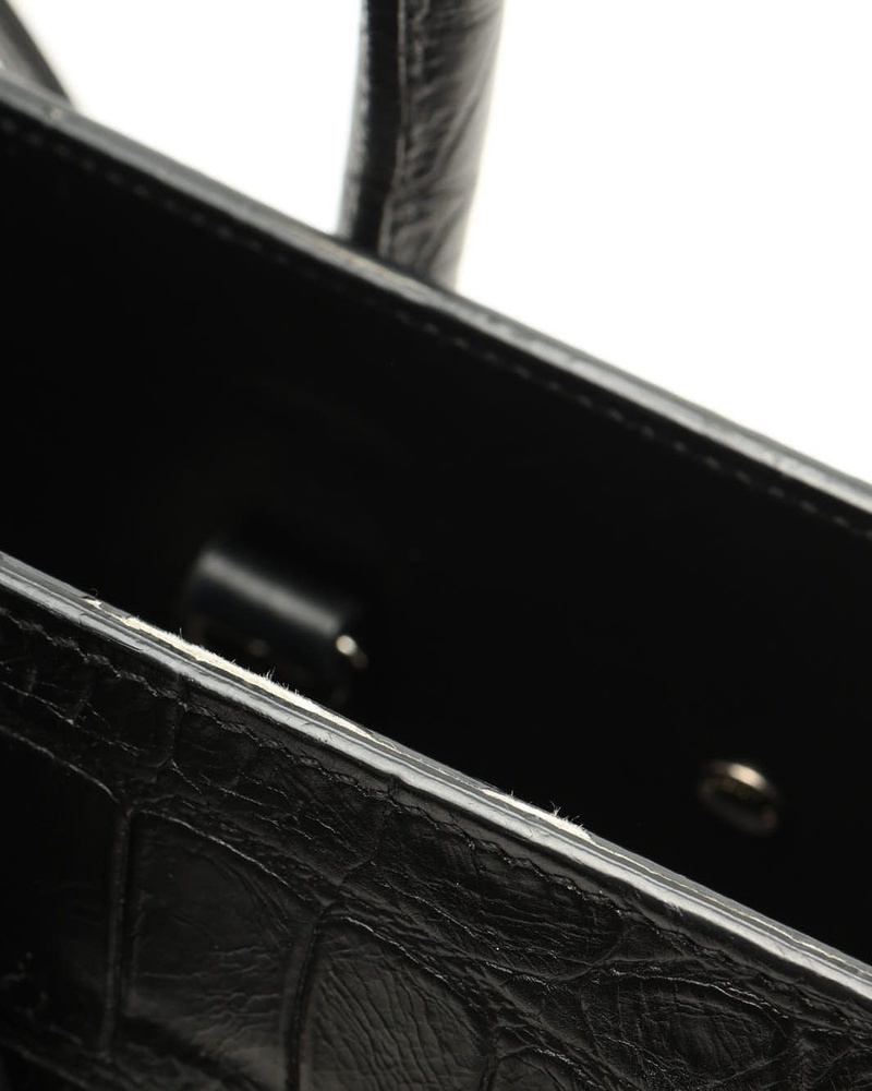Saint Laurent Small Crocodile Embossed Sac De Jour Bag