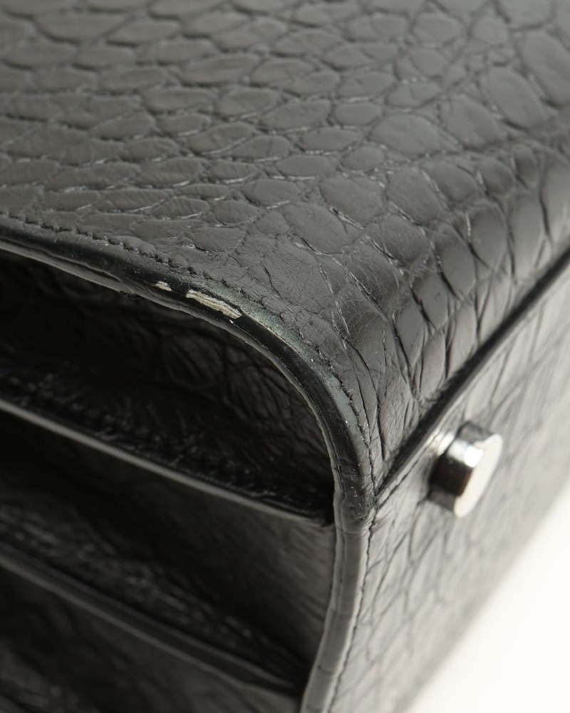 Saint Laurent Small Crocodile Embossed Sac De Jour Bag