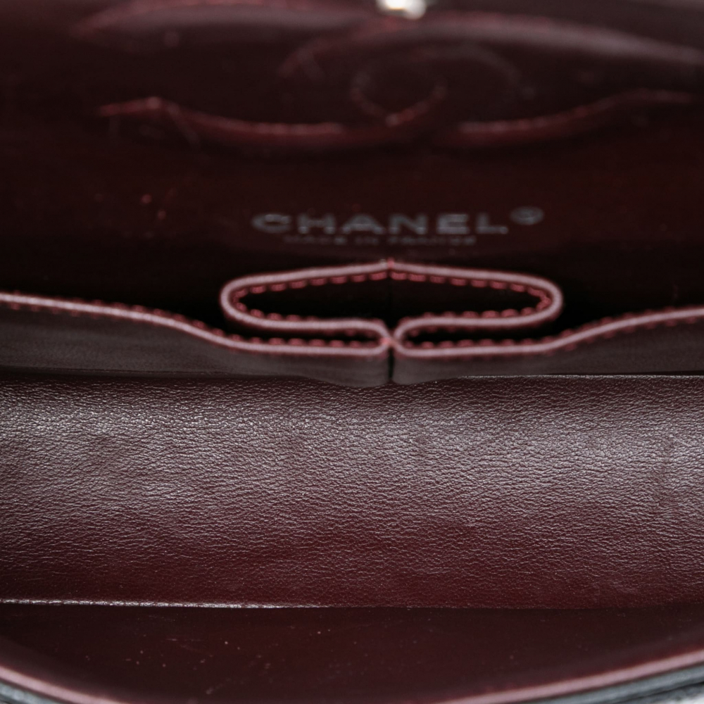 Chanel Classic Double Flap Medium Caviar Leather Matelassè Shoulder Bag Black