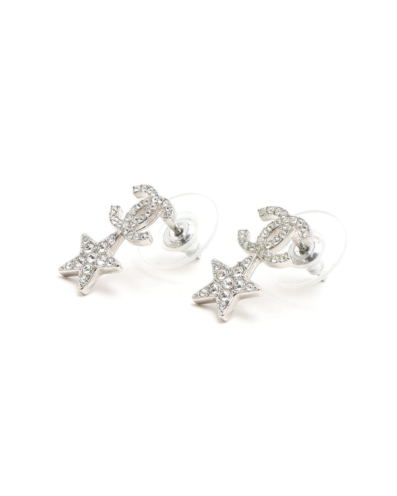 Chanel Coco Mark Star Rhinestone Earrings