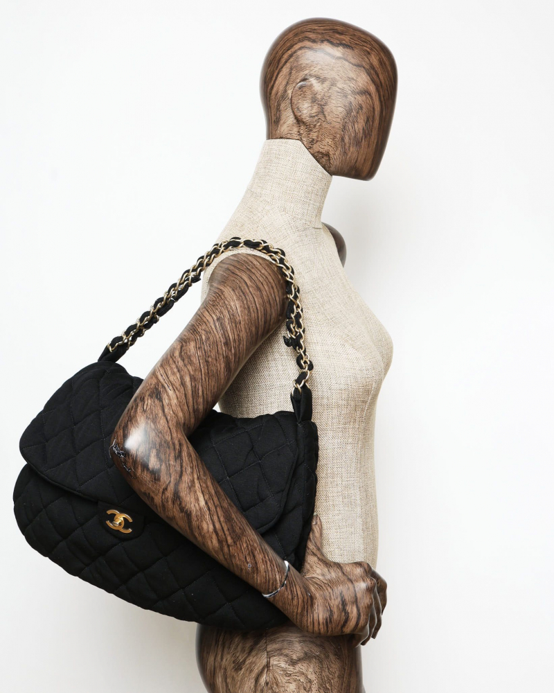 Chanel Large CC Chain Jersey Flap Bag