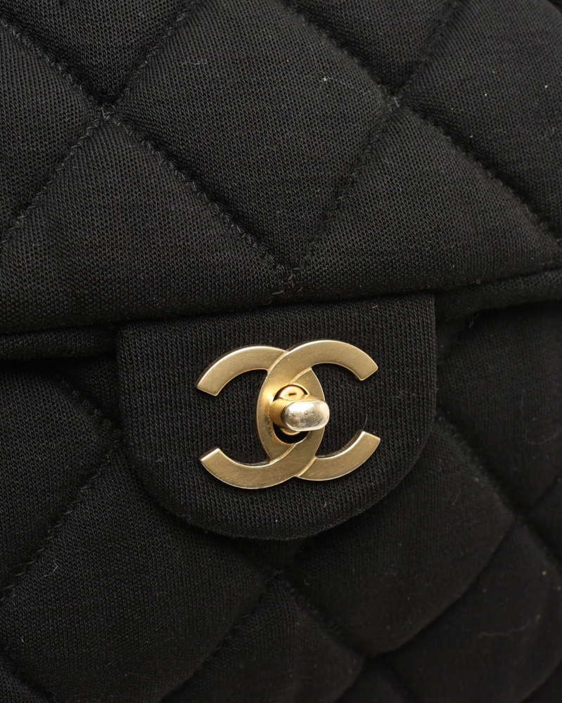 Chanel Large CC Chain Jersey Flap Bag