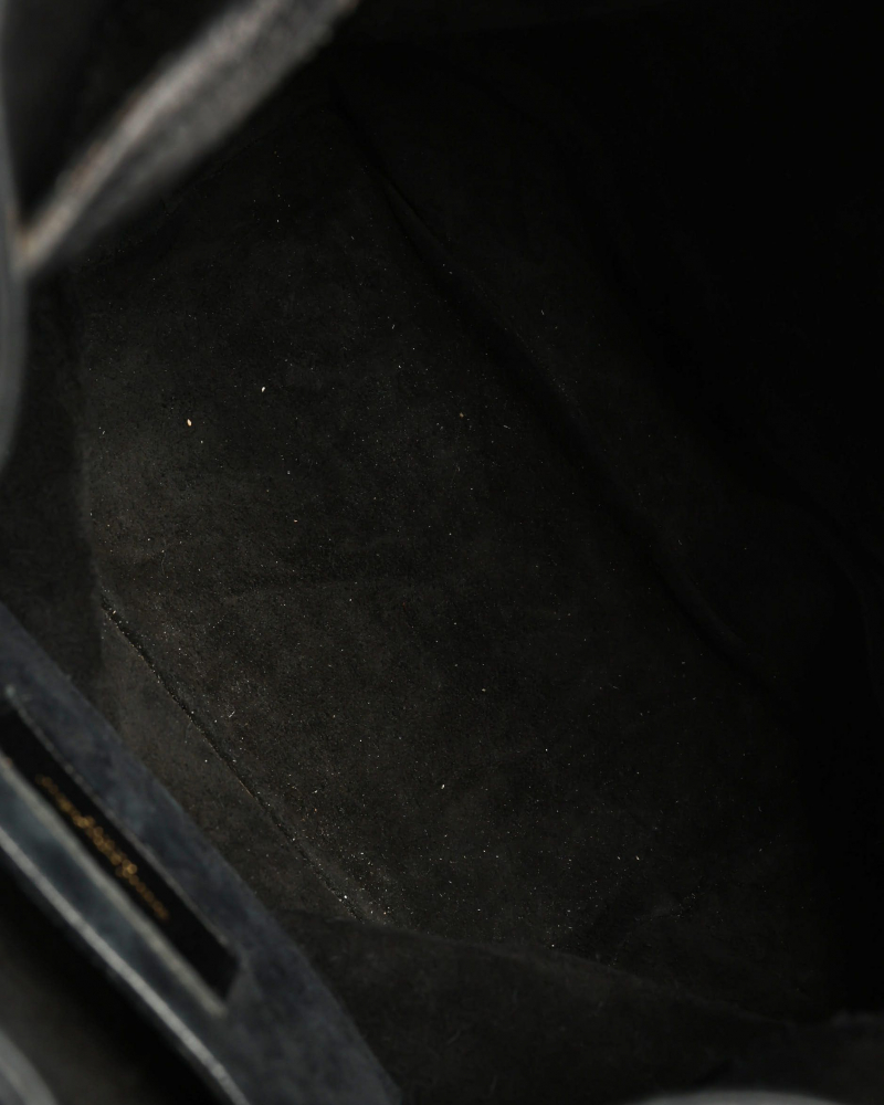 Saint Laurent Suede Emmanuelle Fringe Bucket Bag