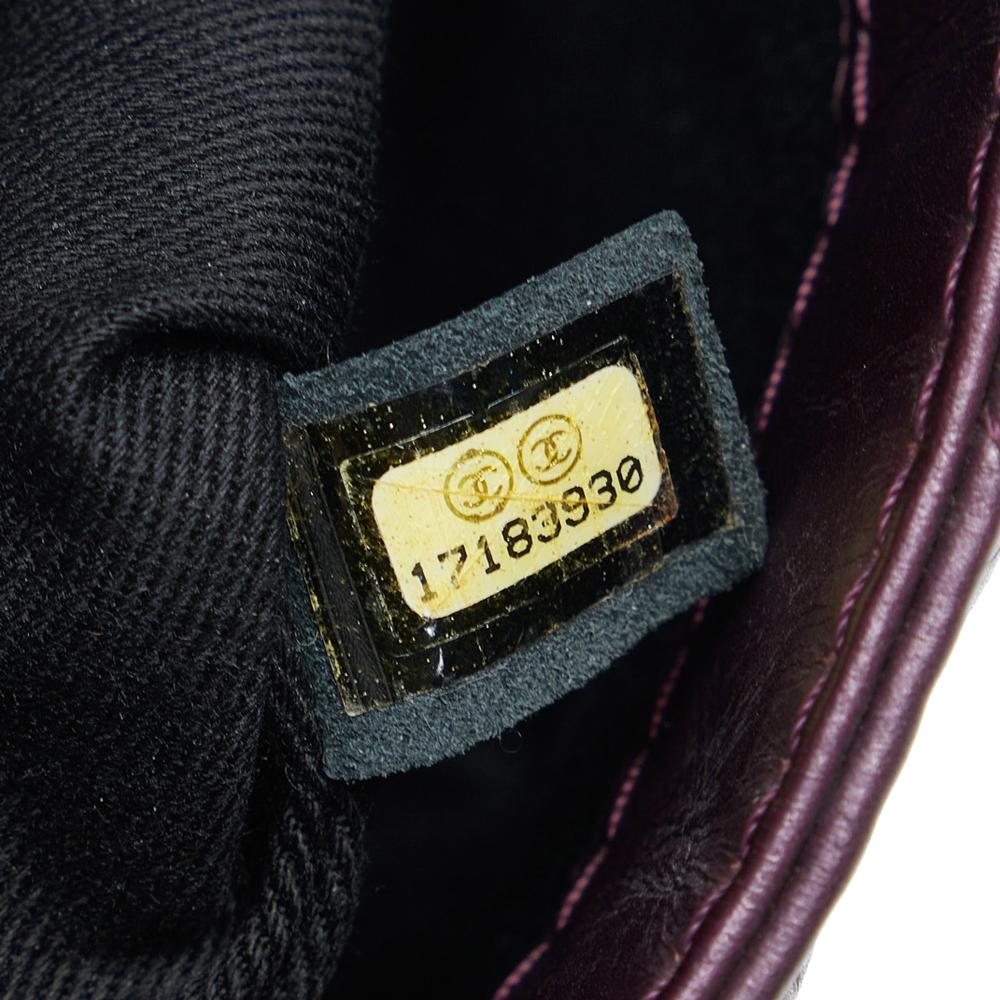 Chanel B Chanel Purple Lambskin Leather Leather Glazed Matelasse Portobello Flap Bag France