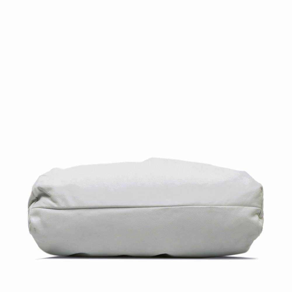 Bottega Veneta B Bottega Veneta White Lambskin Leather Leather Lambskin The Shoulder Pouch Italy