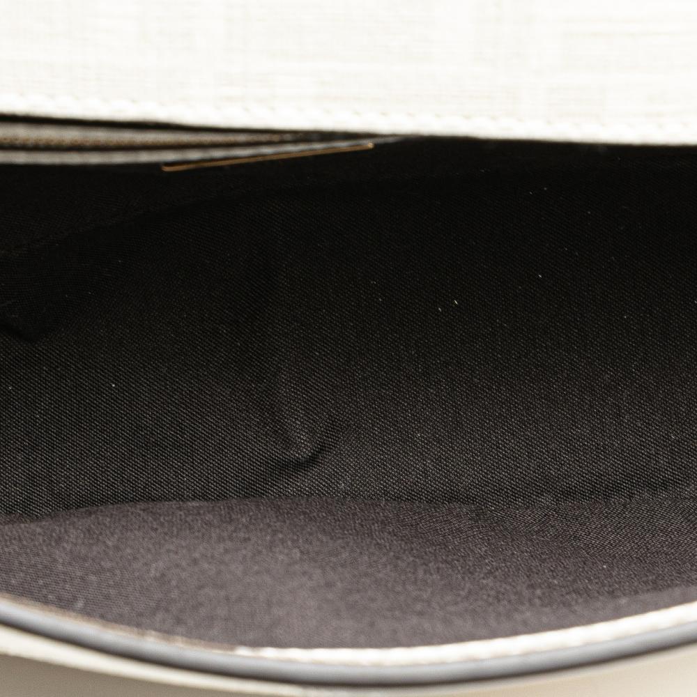 Fendi B Fendi White Coated Canvas Fabric Zucca Graphic Print Bikini Girls Baguette Satchel Italy