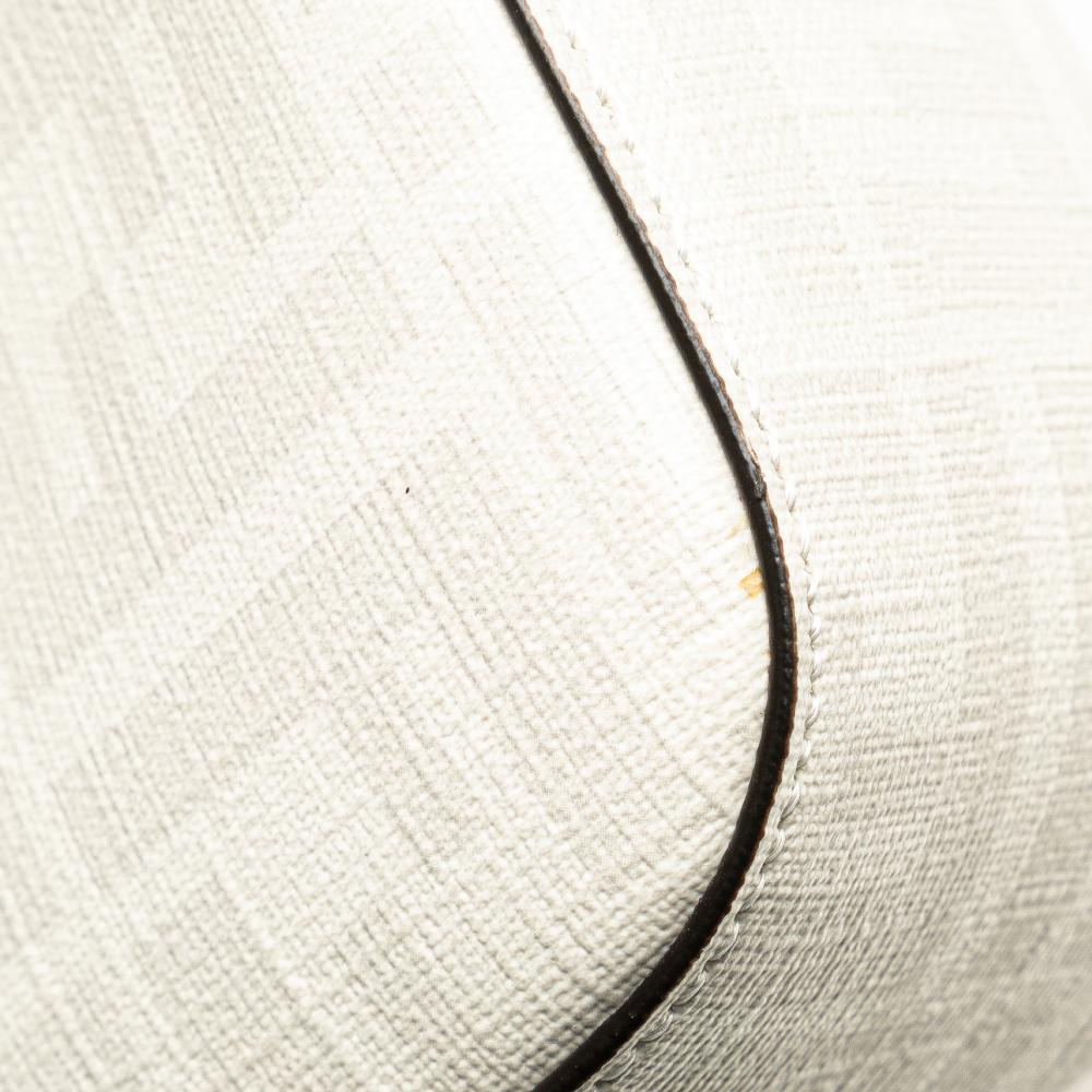 Fendi B Fendi White Coated Canvas Fabric Zucca Graphic Print Bikini Girls Baguette Satchel Italy