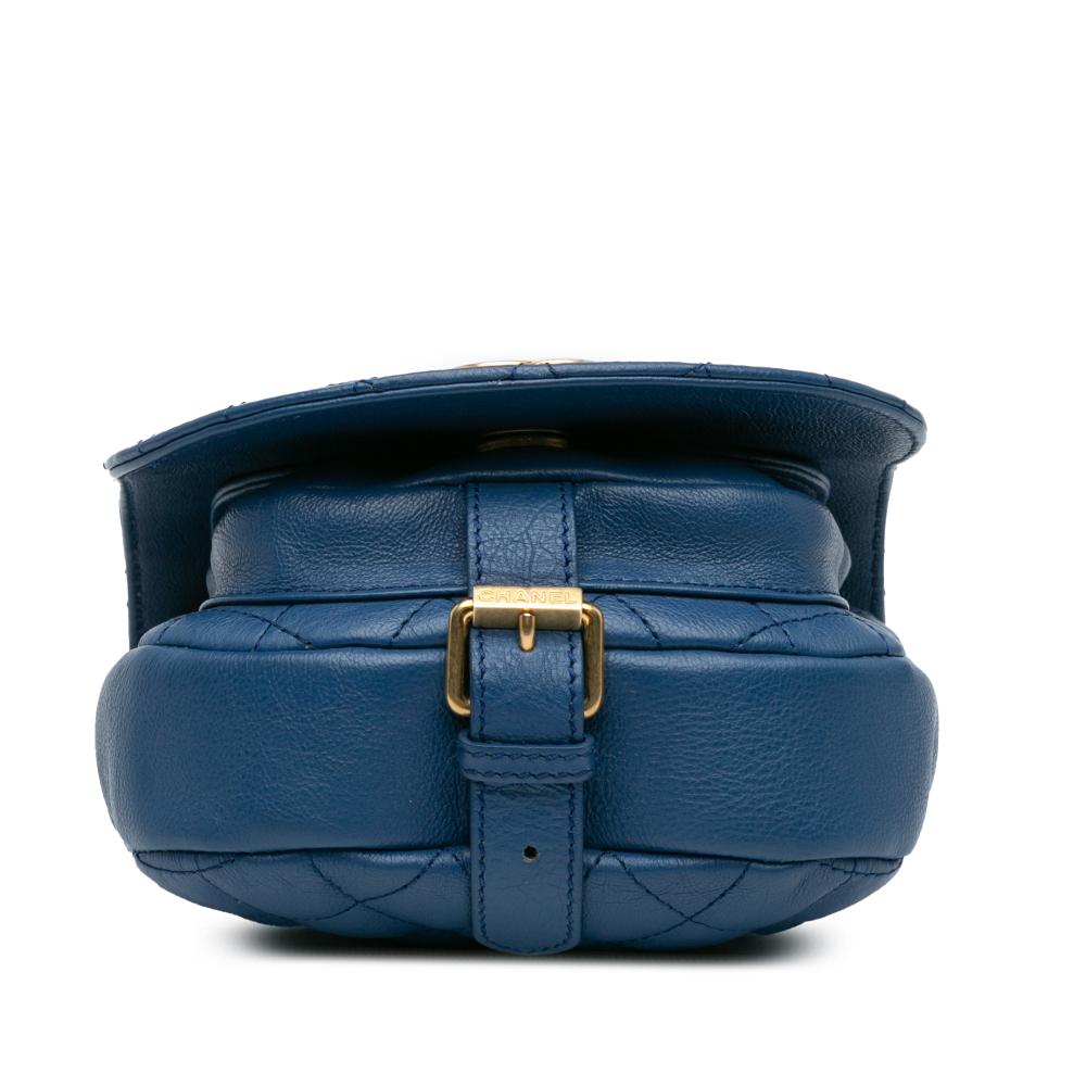 Chanel B Chanel Blue Calf Leather Quilted Grained skin Casual Trip Messenger France