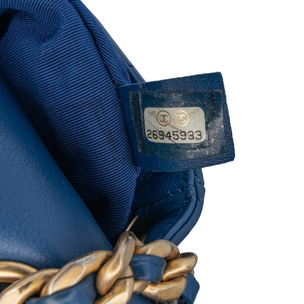 Chanel B Chanel Blue Calf Leather Quilted Grained skin Casual Trip Messenger France