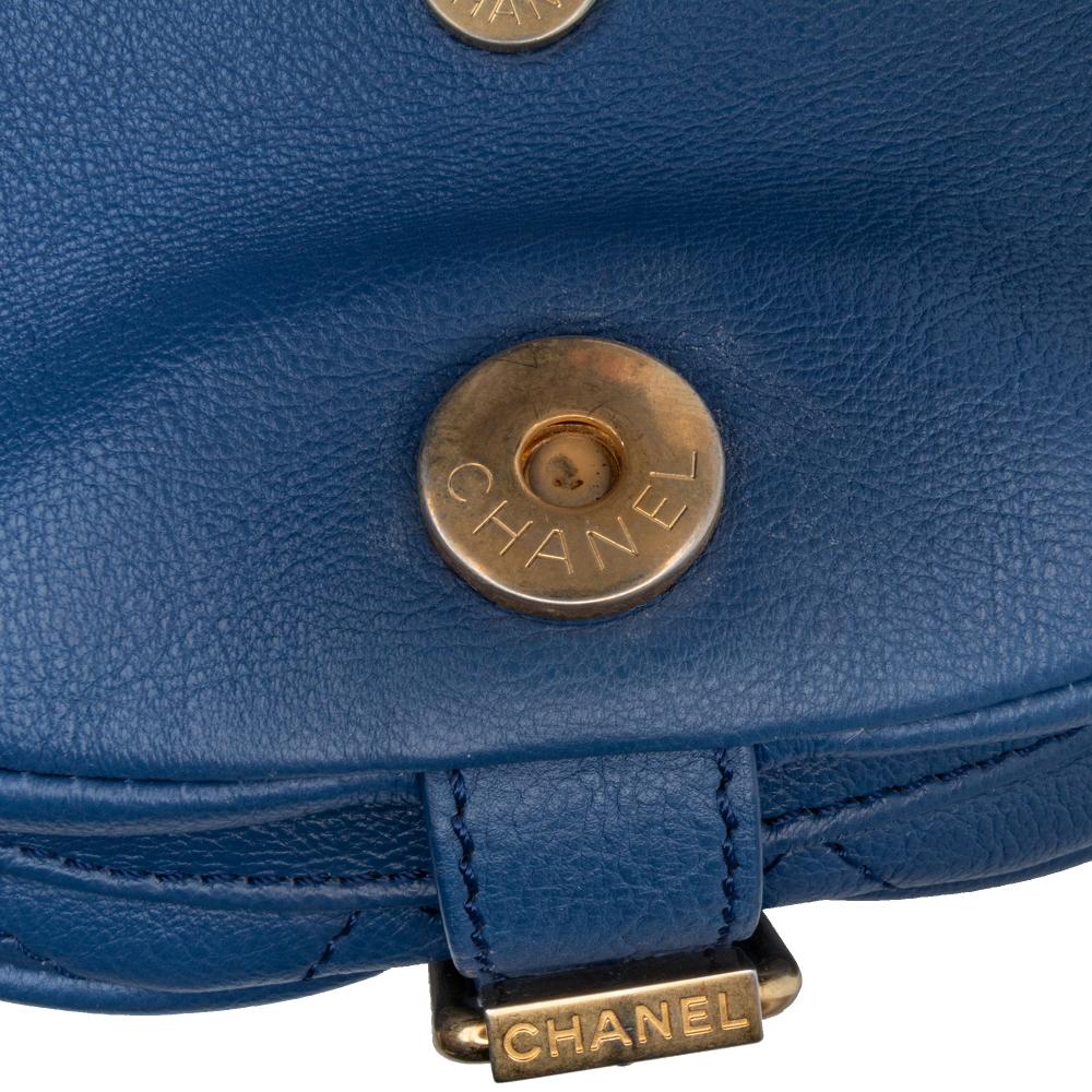 Chanel B Chanel Blue Calf Leather Quilted Grained skin Casual Trip Messenger France