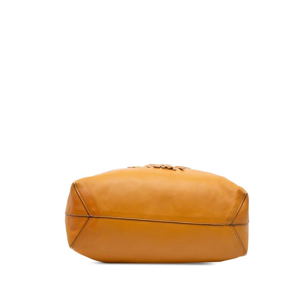 Gucci B Gucci Yellow Mustard Calf Leather Small Horsebit Park Avenue Tote Italy