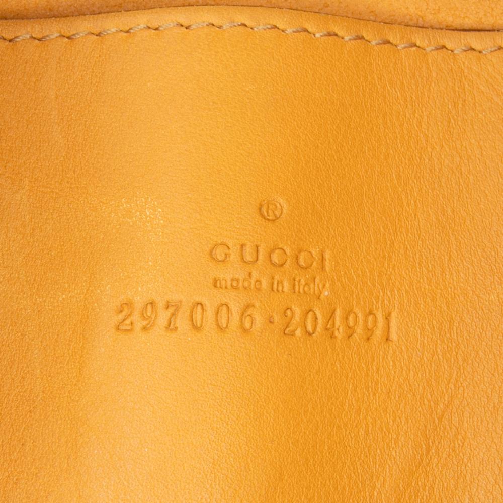 Gucci B Gucci Yellow Mustard Calf Leather Small Horsebit Park Avenue Tote Italy