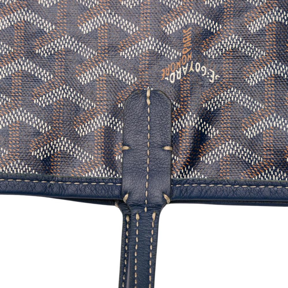 Goyard B Goyard Blue Navy Coated Canvas Fabric Goyardine Saint Louis PM France