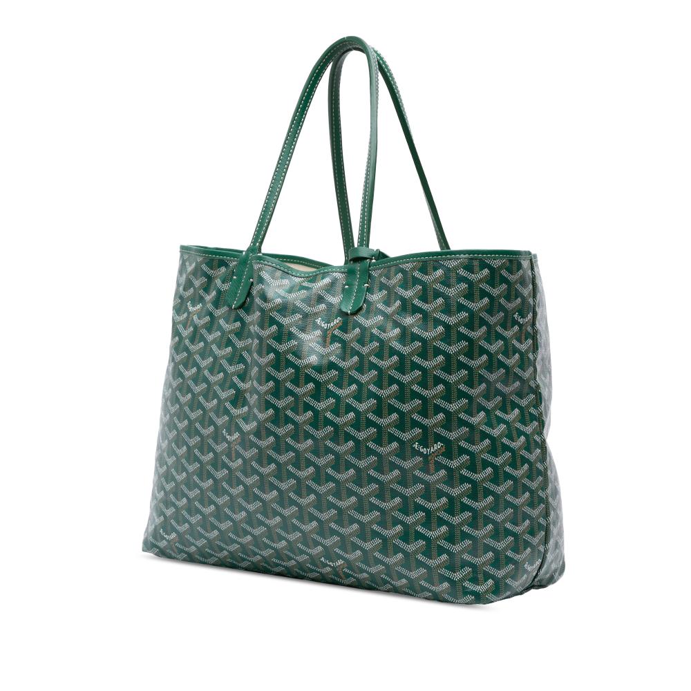 Goyard B Goyard Green Coated Canvas Fabric Goyardine Saint Louis PM France
