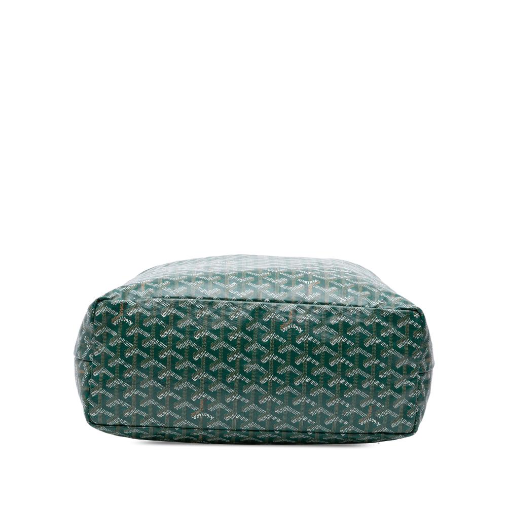 Goyard B Goyard Green Coated Canvas Fabric Goyardine Saint Louis PM France