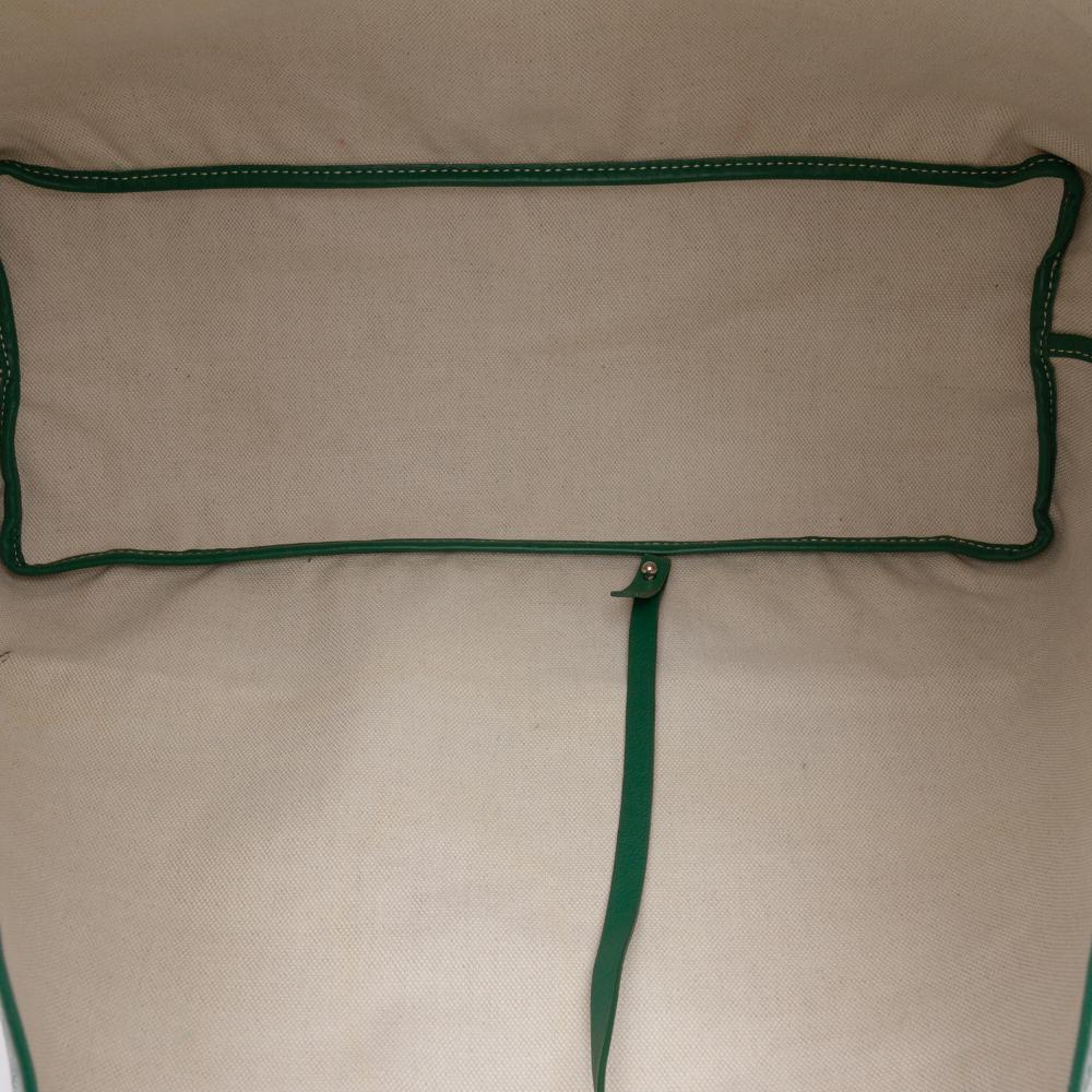 Goyard B Goyard Green Coated Canvas Fabric Goyardine Saint Louis PM France