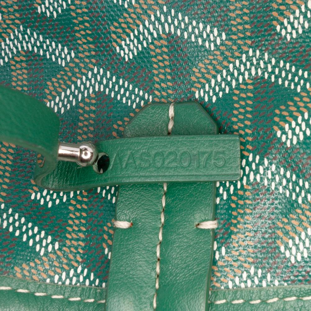 Goyard B Goyard Green Coated Canvas Fabric Goyardine Saint Louis PM France