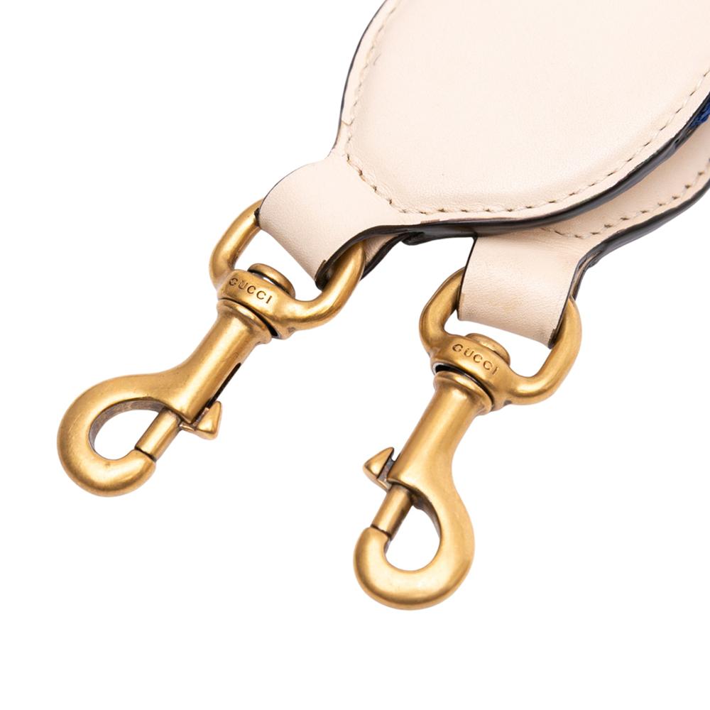 Gucci B Gucci White Calf Leather GG Marmont Matelasse Bucket Bag Italy