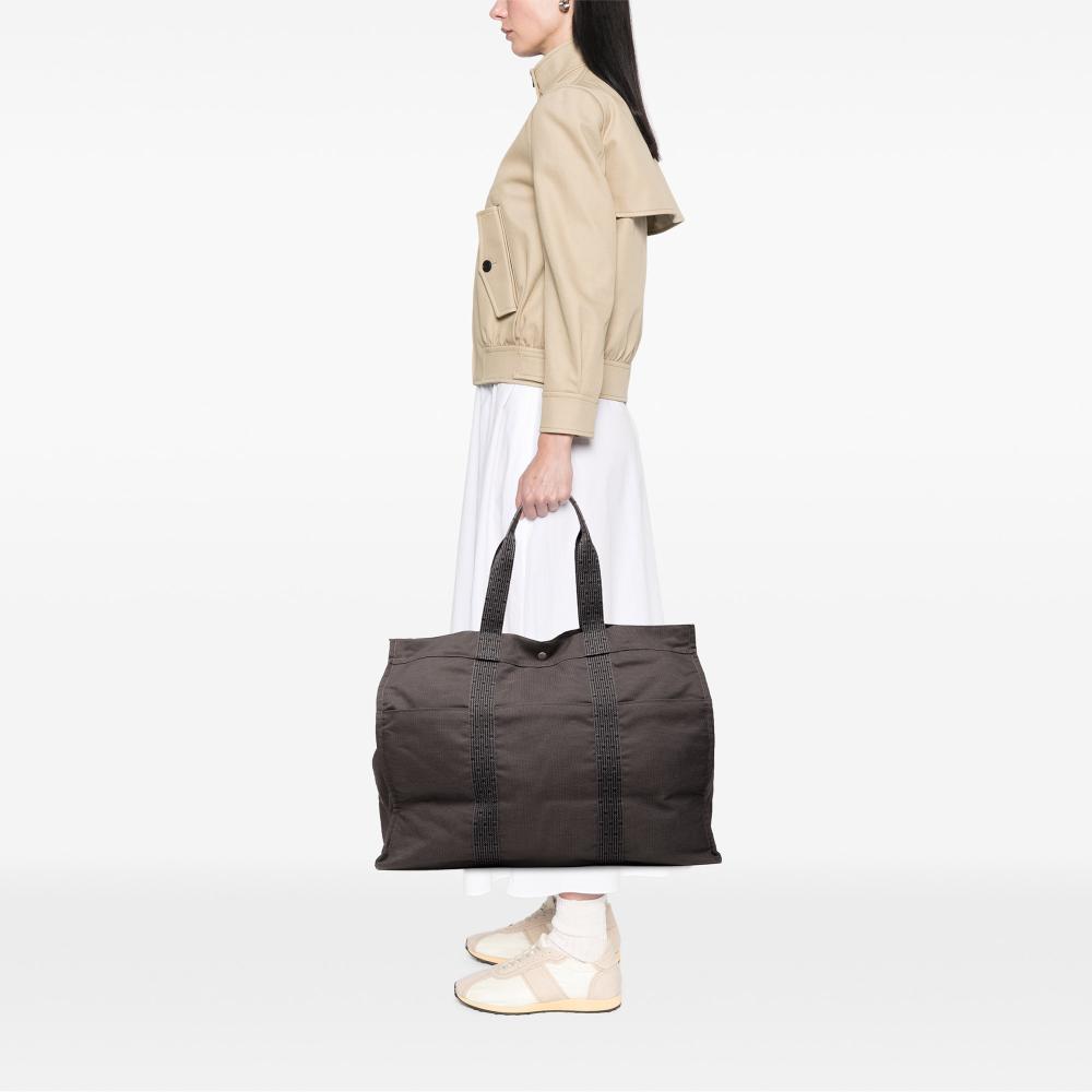 Hermès B Hermès Gray Canvas Fabric Herline GM France