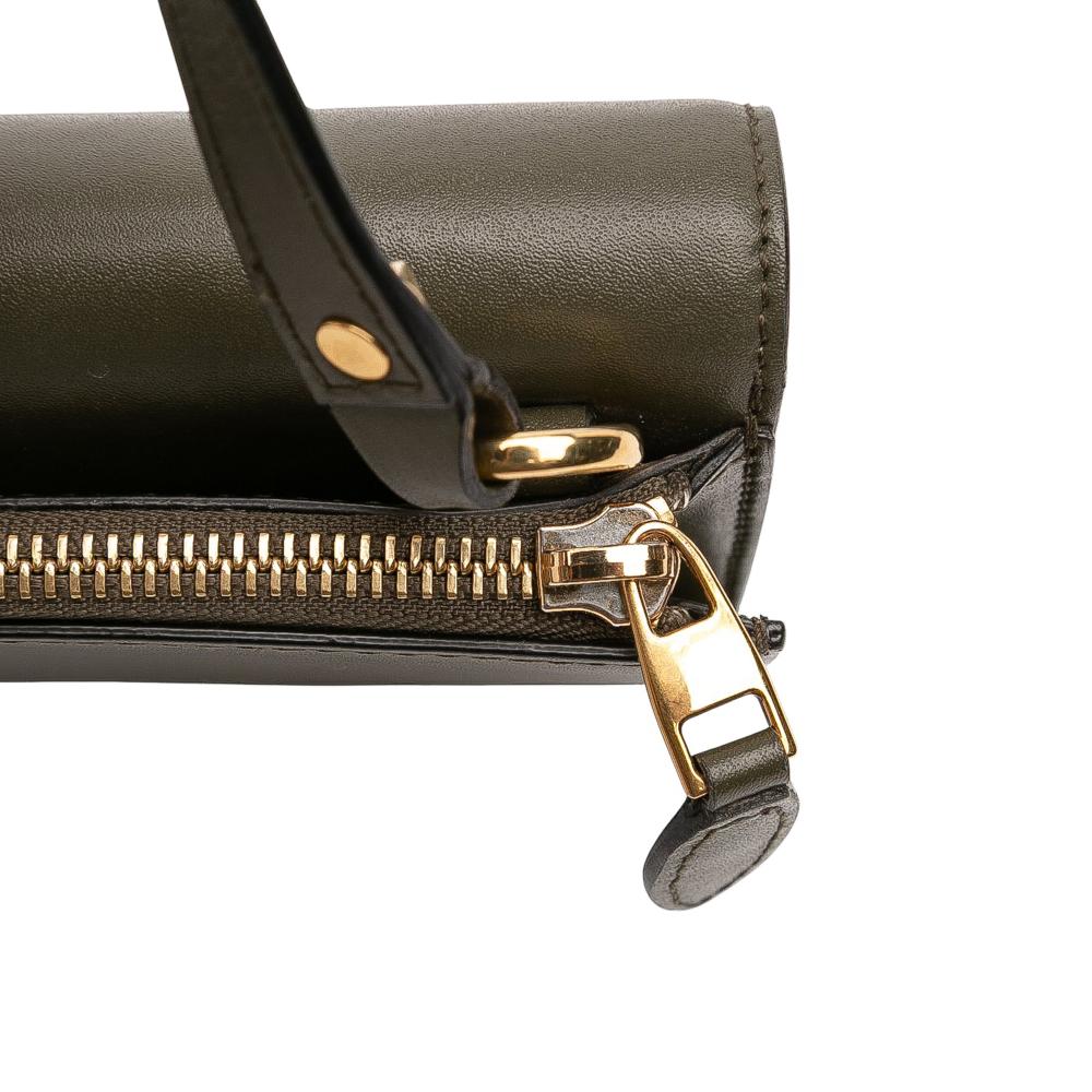 Alexander McQueen AB Alexander McQueen Green Olive Green Calf Leather Mini Skull Lock Top Handle Bag Italy