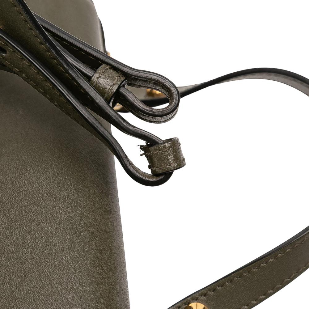 Alexander McQueen AB Alexander McQueen Green Olive Green Calf Leather Mini Skull Lock Top Handle Bag Italy