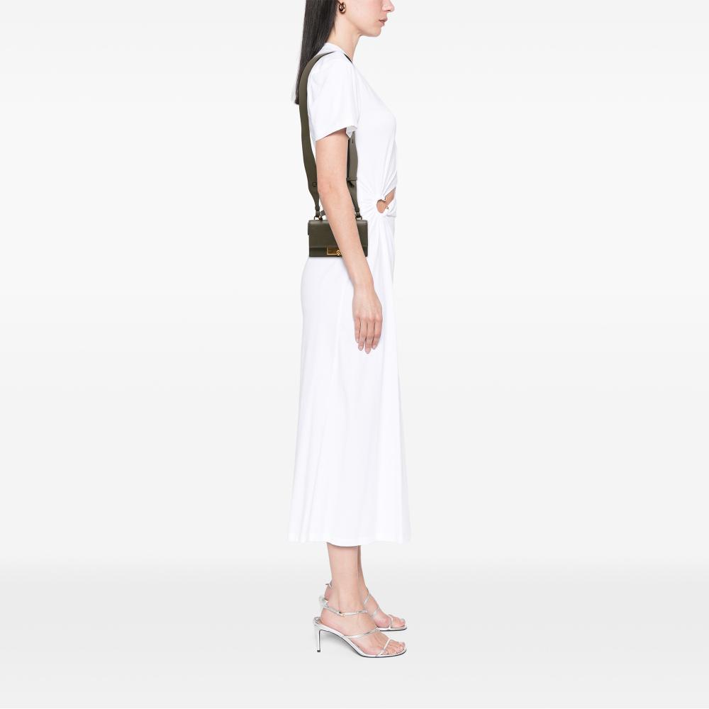 Alexander McQueen AB Alexander McQueen Green Olive Green Calf Leather Mini Skull Lock Top Handle Bag Italy