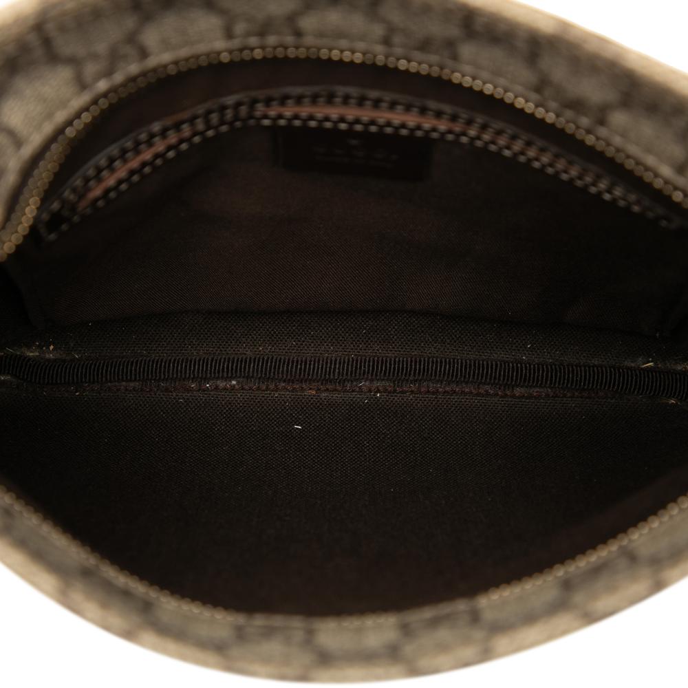 Gucci AB Gucci Brown Beige Coated Canvas Fabric GG Supreme Crossbody Italy