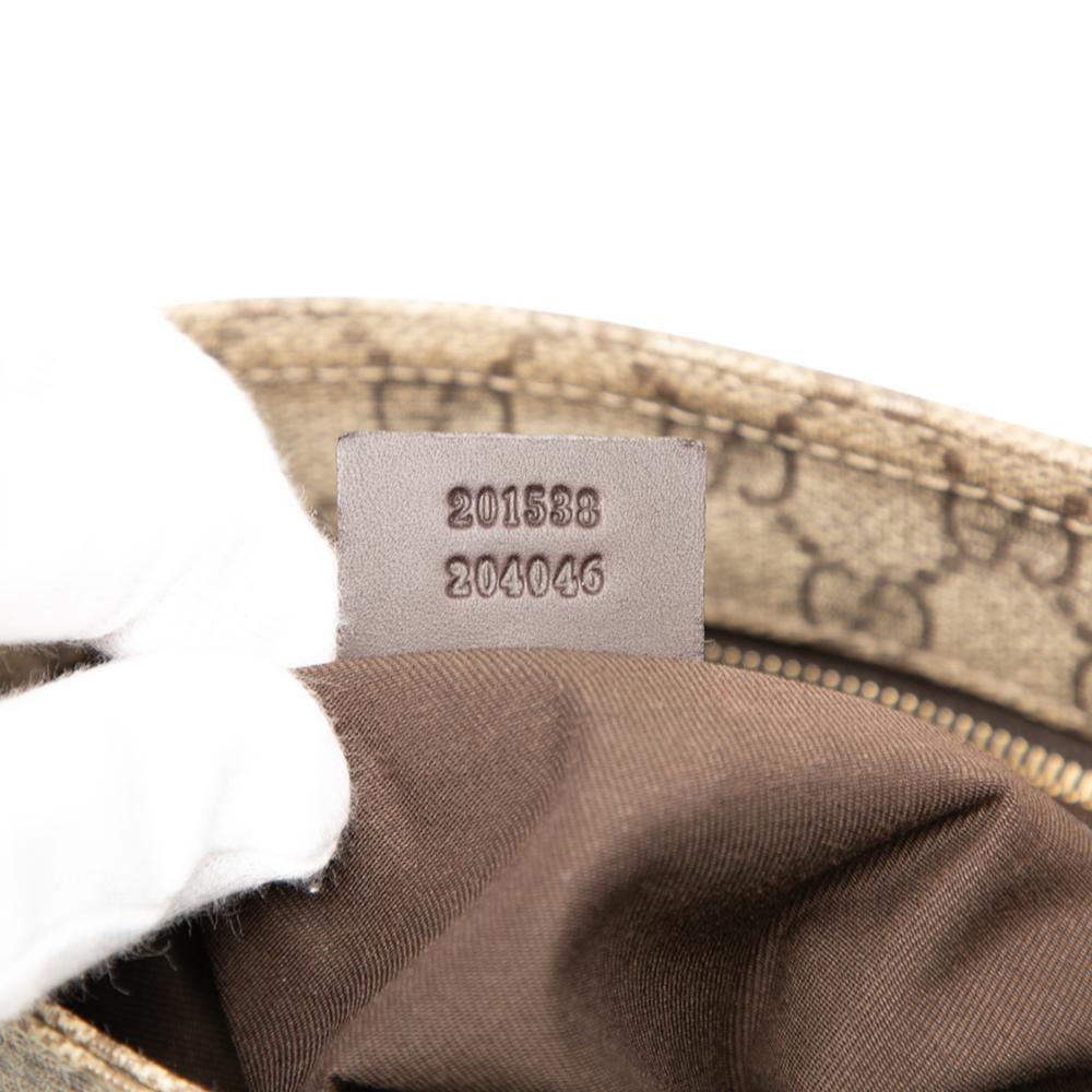 Gucci AB Gucci Brown Beige Coated Canvas Fabric GG Supreme Crossbody Italy