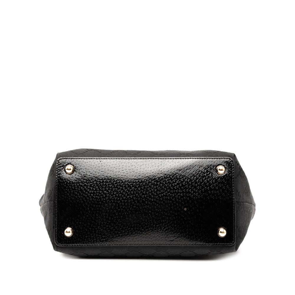 Gucci AB Gucci Black Canvas Fabric GG Eclipse Handbag Italy