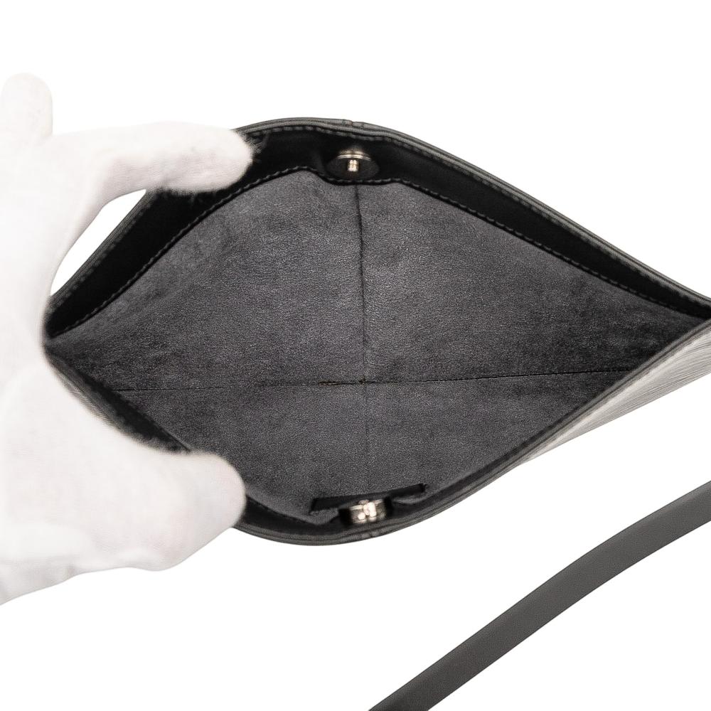 Louis Vuitton AB Louis Vuitton Black Epi Leather Leather Epi Demi Lune Pochette France