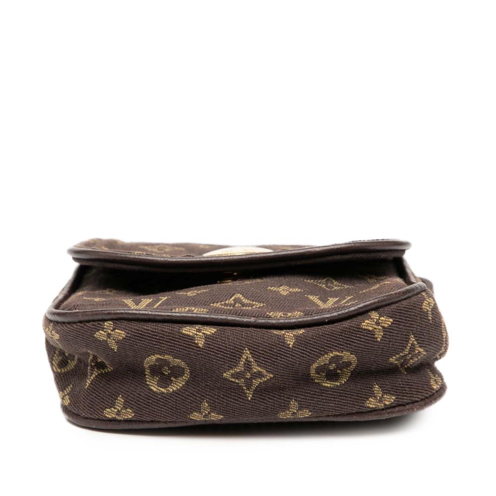 Louis Vuitton AB Louis Vuitton Brown Canvas Fabric Monogram Mini Lin Pochette Cancun France