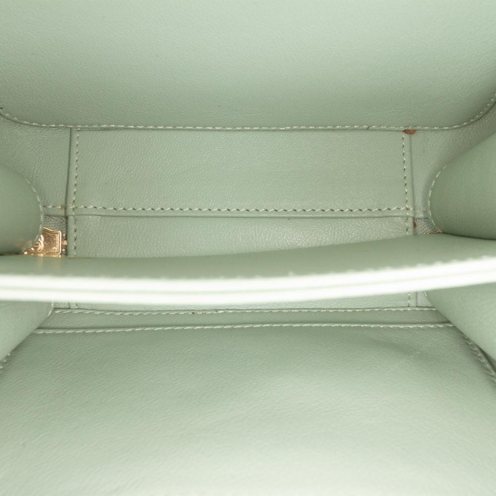 Chanel AB Chanel Green Mint Caviar Leather Leather Small Caviar CC Filigree Vanity Case Italy