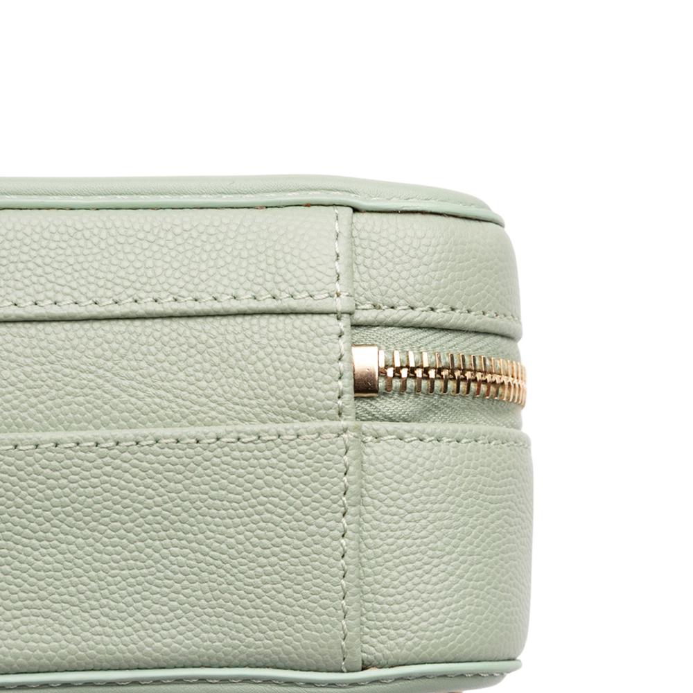 Chanel AB Chanel Green Mint Caviar Leather Leather Small Caviar CC Filigree Vanity Case Italy