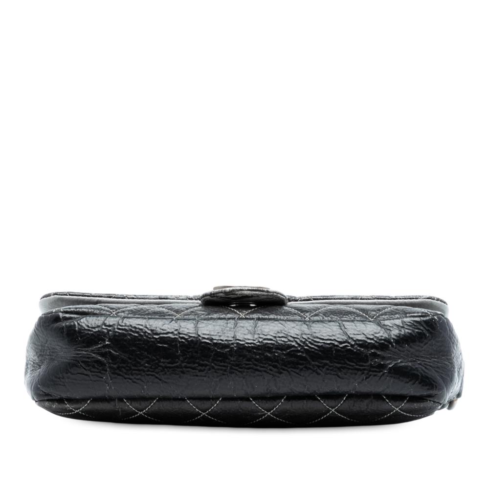 Chanel B Chanel Gray PVC Plastic Small CC Quilted Vinyl Melrose Degrade Flap Italy