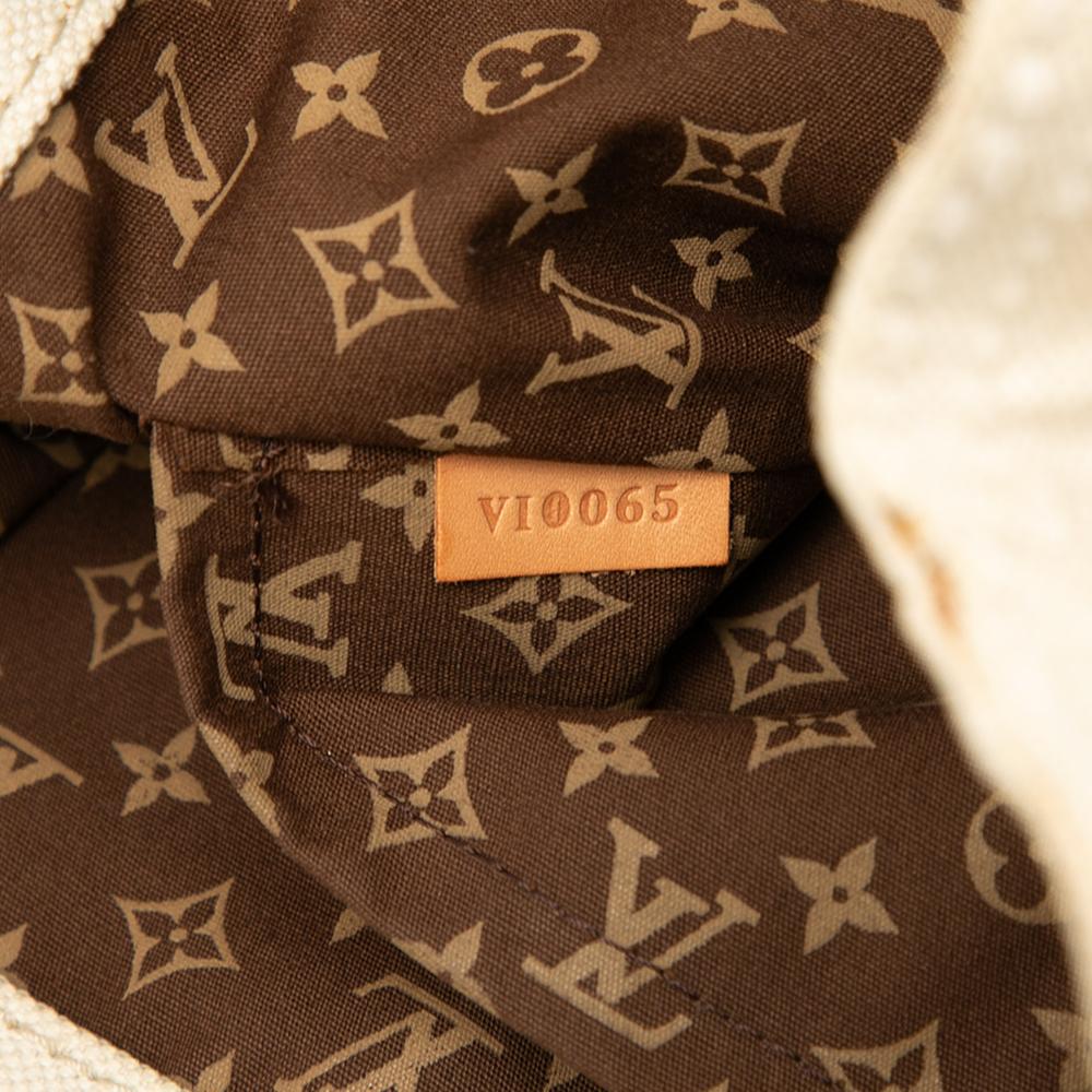 Louis Vuitton B Louis Vuitton Brown Beige Canvas Fabric Cruise Line Globe Shopper Tote MM France