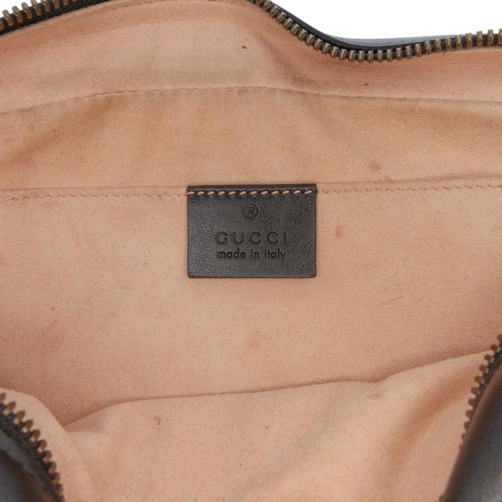 Gucci B Gucci Black Calf Leather Small GG Marmont Matelasse Crossbody Italy