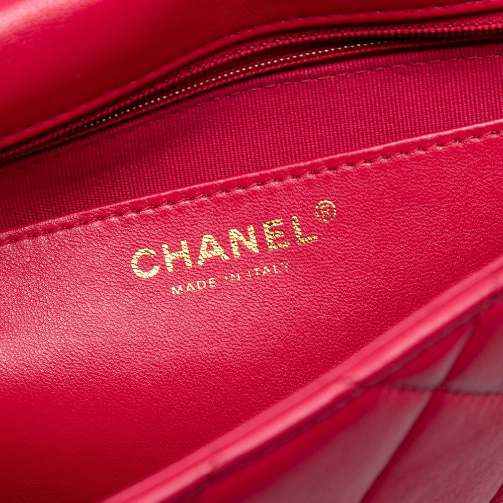 Chanel AB Chanel Red Lambskin Leather Leather Large Quilted Lambskin Funky Town Flap Italy