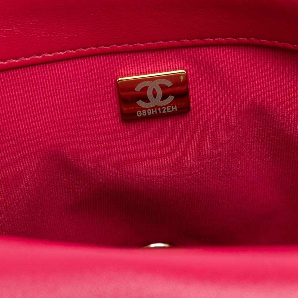 Chanel AB Chanel Red Lambskin Leather Leather Large Quilted Lambskin Funky Town Flap Italy