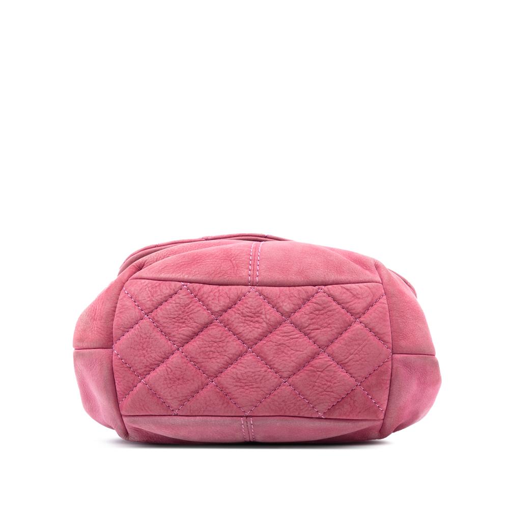 Chanel B Chanel Pink Calf Leather Mini Quilted Nubuck Trianon Messenger Flap France