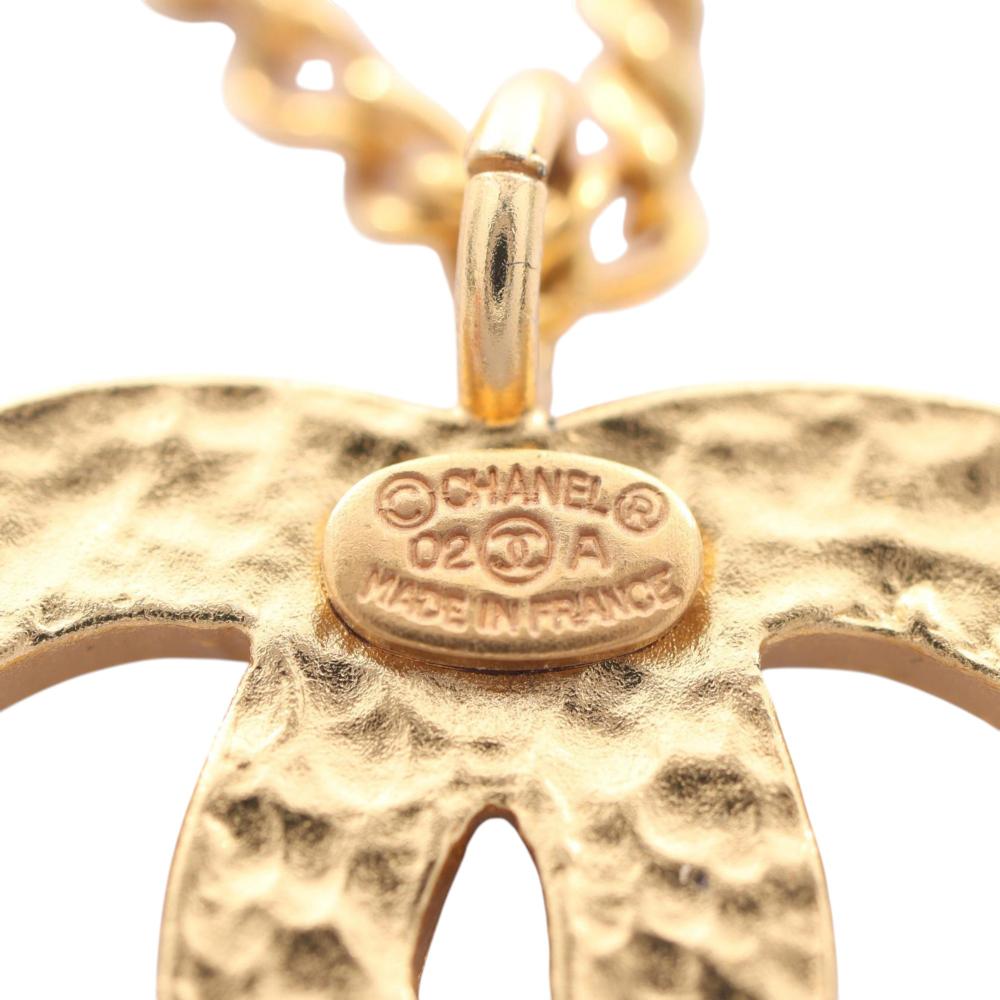 Chanel B Chanel Black with Gold Enamel Other CC and Gold Plated Pendant Necklace France