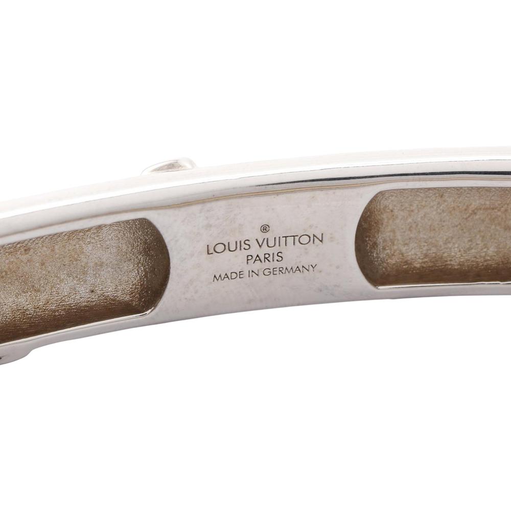 Louis Vuitton B Louis Vuitton Silver Stainless Steel Metal Monogram Family Bangle Germany