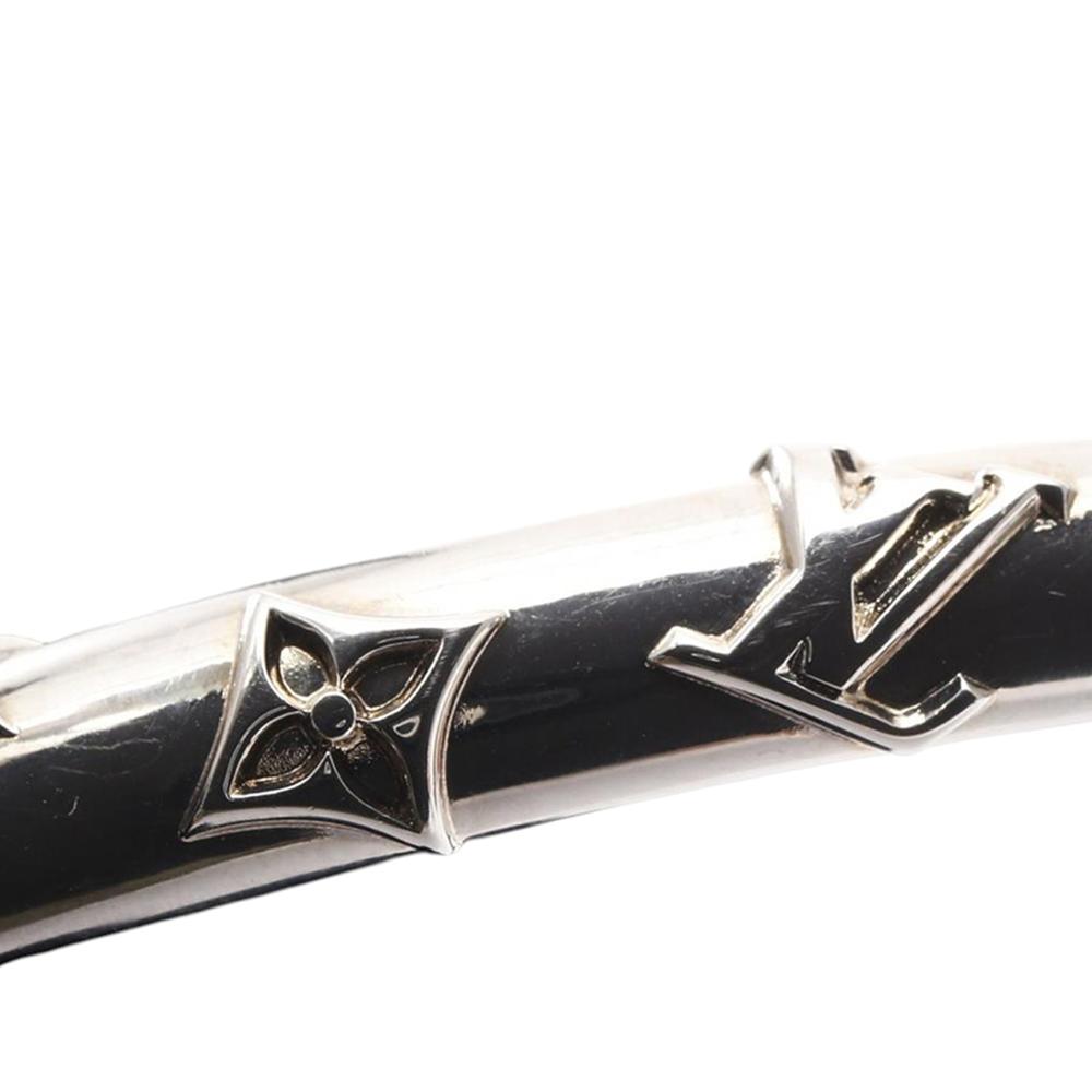 Louis Vuitton B Louis Vuitton Silver Stainless Steel Metal Monogram Family Bangle Germany