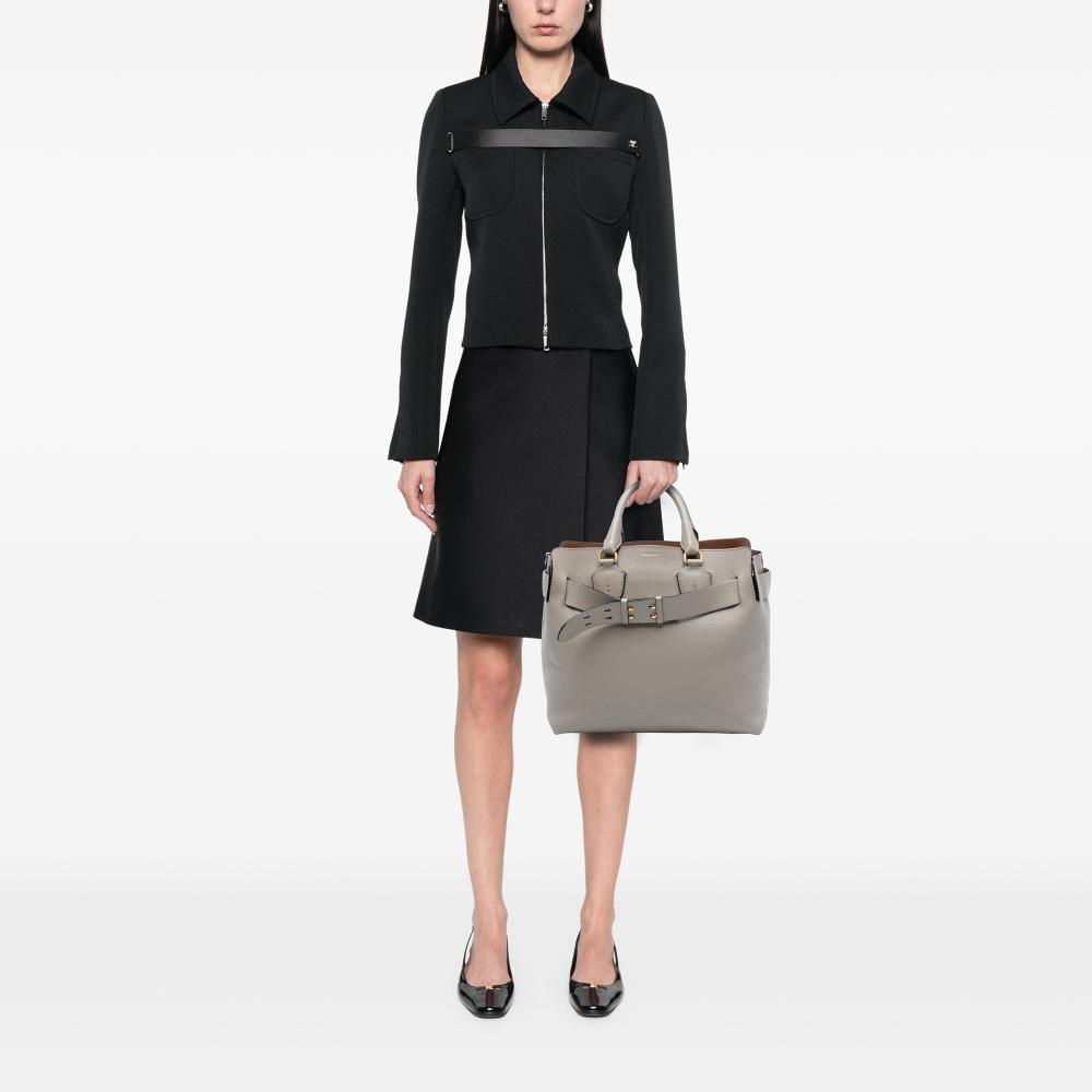 Burberry B Burberry Brown Taupe Calf Leather Medium Belt Bag United Kingdom