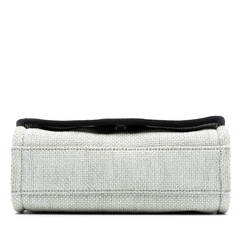 Chanel B Chanel Gray Light Gray Raffia Natural Material Small Deauville Messenger Italy