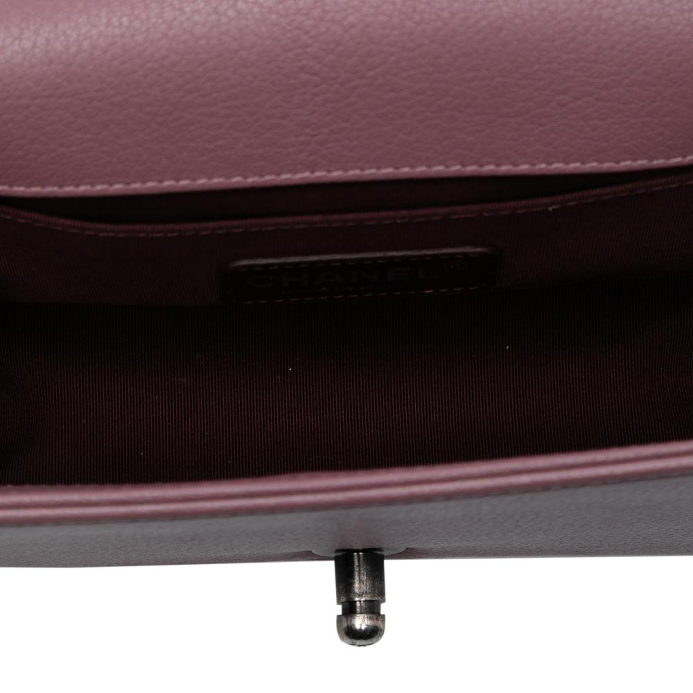 Chanel AB Chanel Pink Lily Goatskin Leather Small Quilted and Patent Duo Boy Flap Italy