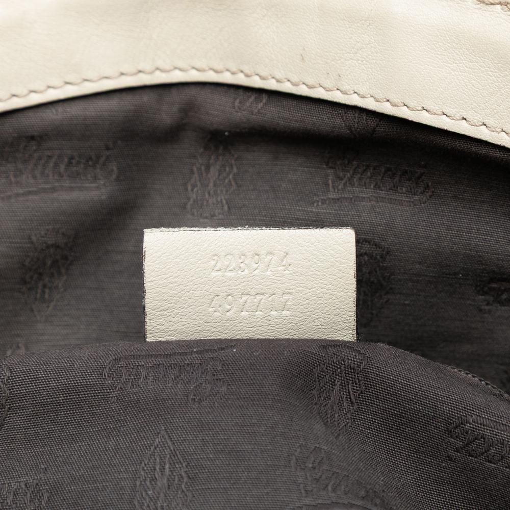 Gucci B Gucci White Calf Leather Guccissima Sukey Satchel Italy