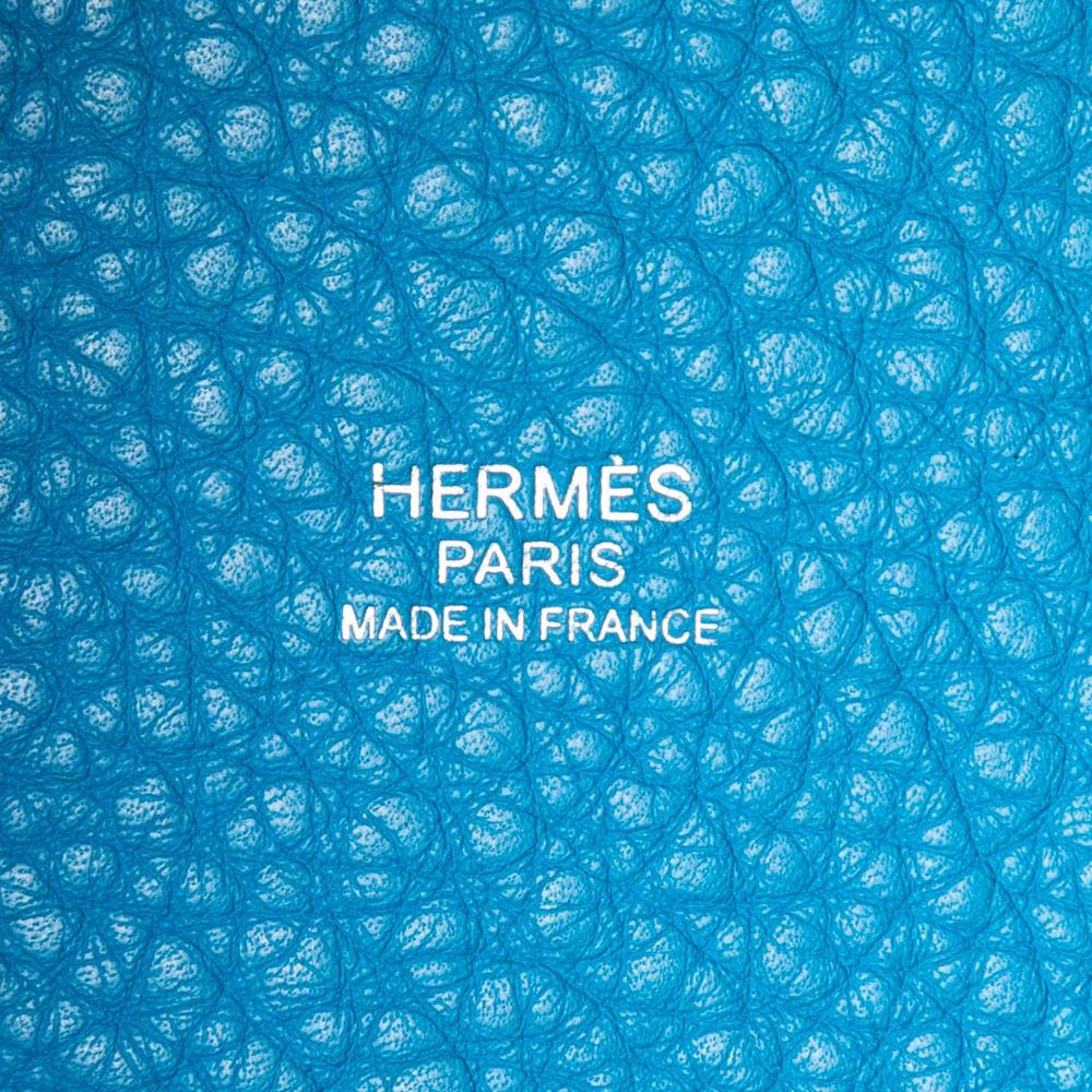 Hermès AB Hermès Blue Light Blue Calf Leather Clemence Picotin Lock 18 France