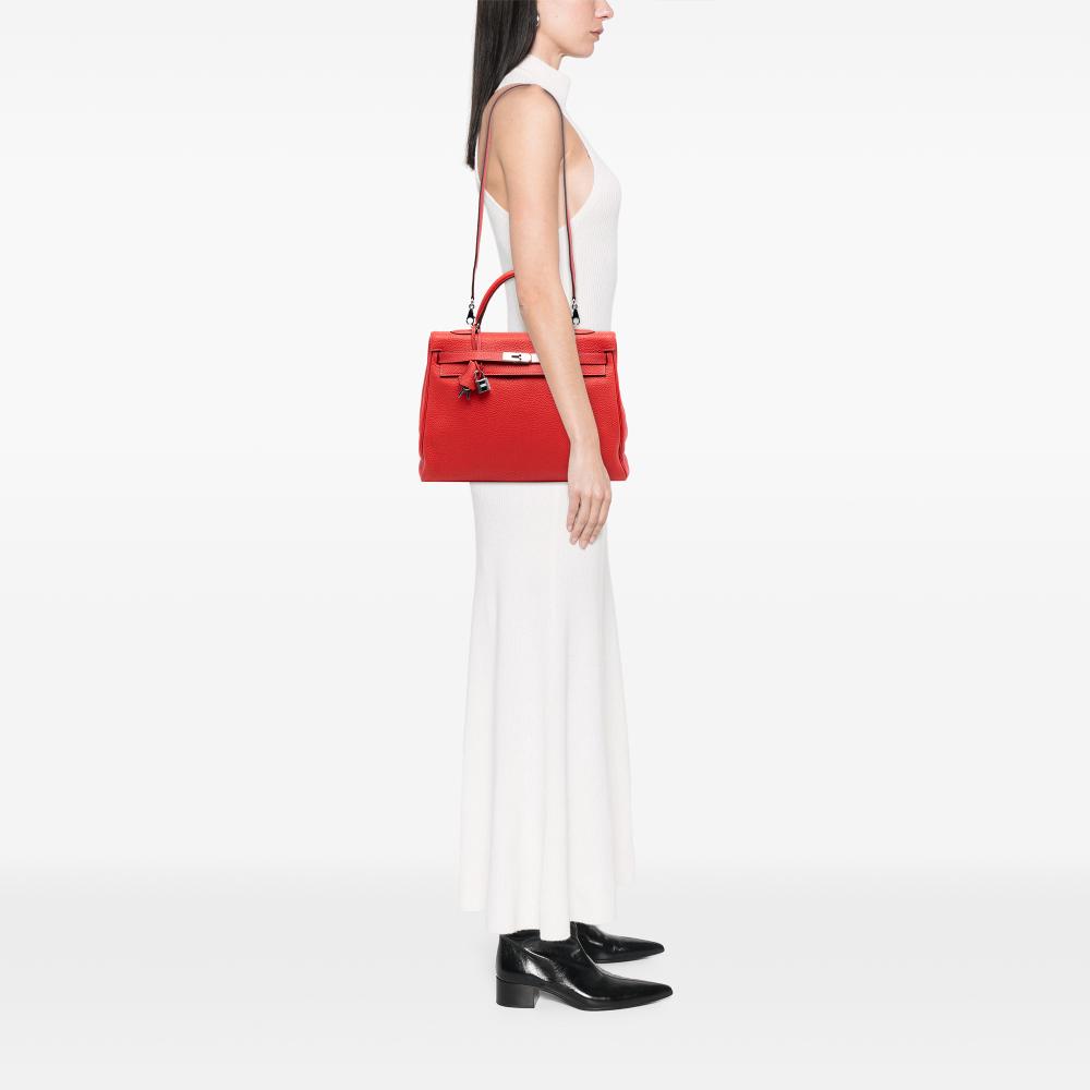 Hermès AB Hermès Red Calf Leather Togo Kelly II Retourne 35 France